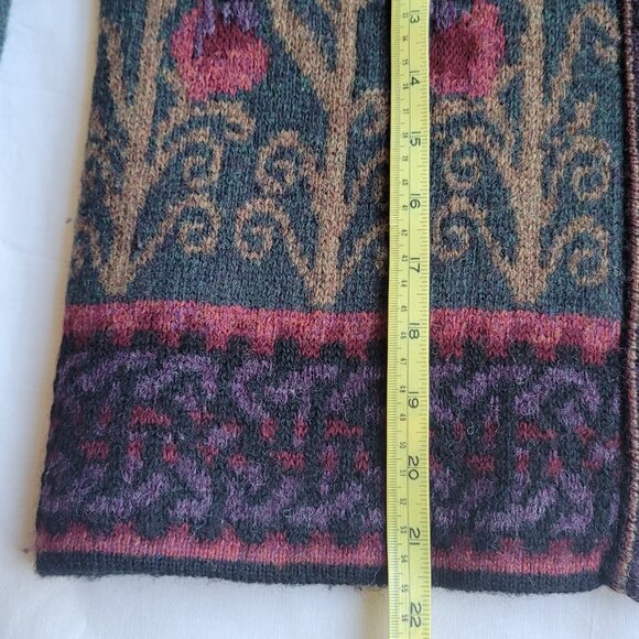 Newton Trading Co. Shetland Wool Iceland Cottagecore Floral Zip Up Cardigan PM - Picture 15 of 16
